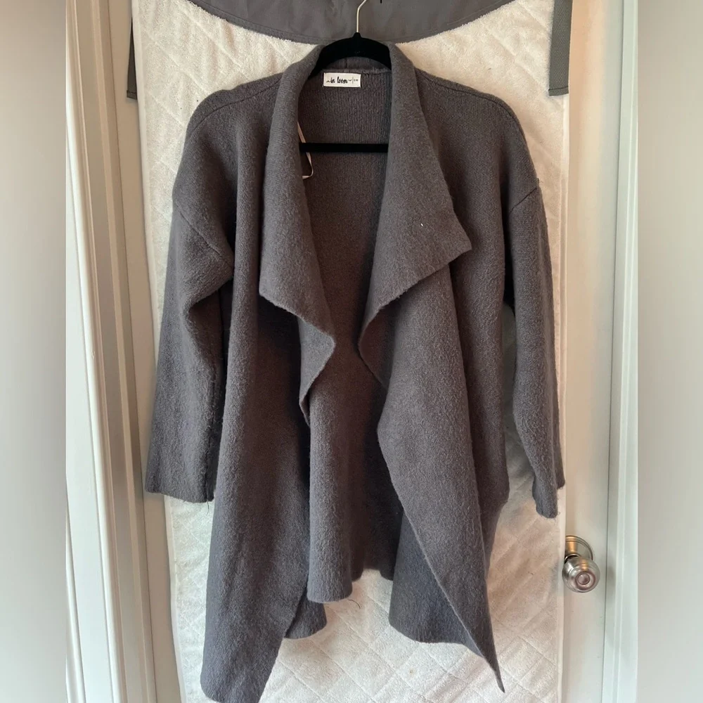 In Loom Drape Front Cardigan
